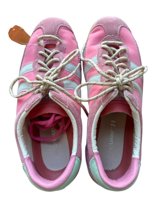 Coolway Shoe Size 40 Pink & Cream Suede & Canvas Lace Up Athletic Sneakers Pink & Cream / 40