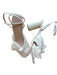 Loeffler Randall Shoe Size 8.5 Ivory RIBBON Pleated Bow Ankle Strap Sandals Ivory / 8.5