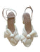 Loeffler Randall Shoe Size 8.5 Ivory RIBBON Pleated Bow Ankle Strap Sandals Ivory / 8.5