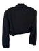 Zara Size Est S Black Polyester Blend Shoulder Pads Cropped Open Front Jacket Black / Est S