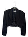 Zara Size Est S Black Polyester Blend Shoulder Pads Cropped Open Front Jacket Black / Est S