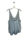We The Free Size M Blue & Cream Cotton Sleeveless Striped Cuffed Denim Romper Blue & Cream / M