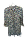 Derek Lam 10 Crosby Size 6 Maroon & Yellow Viscose Long Sleeve Flowers Dress Maroon & Yellow / 6