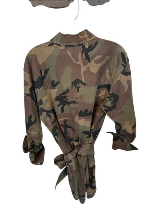 Marissa Webb Size M Brown & Green Cotton Long Sleeve Camo Button Down Dress Brown & Green / M