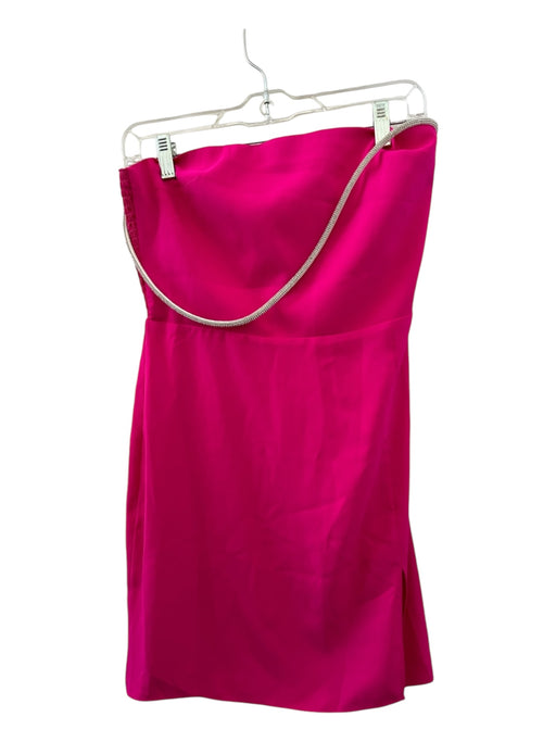 Amanda Uprichard Size M Hot pink Synthetic Mini One Shoulder Gem Detailing Dress Hot pink / M