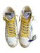 Golden Goose Shoe Size 38 Cream & Yellow Leather High Top Decals Lace Up Shoes Cream & Yellow / 38