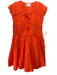 TOVE Size 6 Orange Cotton Sleeveless Gathered Detail Ties Above Knee Dress Orange / 6