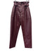 Frankie Shop Size Small Burgundy Polyurethane Belted Gathered Waist Pants Burgundy / Small