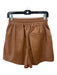 Joie Size 6 Brown Polyurethane Faux Leather Elastic Waist Pockets Shorts Brown / 6