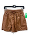 Joie Size 6 Brown Polyurethane Faux Leather Elastic Waist Pockets Shorts Brown / 6