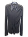 Joseph Size 40 Black Viscose Button Up Long Sleeve Sheer Collar Top Black / 40