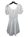 Caroline Constas Size S Ivory White Cotton Babydoll Cap Puff Sleeve Dress Ivory White / S