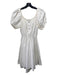 Caroline Constas Size S Ivory White Cotton Babydoll Cap Puff Sleeve Dress Ivory White / S