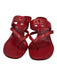 Manolo Blahnik Shoe Size 39 Red Embossed Leather Mule Kitten Heel Sandals Red / 39