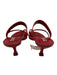 Manolo Blahnik Shoe Size 39 Red Embossed Leather Mule Kitten Heel Sandals Red / 39