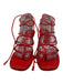 Paul Andrew Shoe Size 39 Red Leather Strappy Kitten Heel Sandals Red / 39