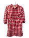 Boden Size 6 Red & White Cotton Checked Long Sleeve Pintuck Collared Dress Red & White / 6