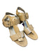 Chloe Shoe Size 40 Dark Beige Leather Wide Strap Gold Buckle Sandal Shoes Dark Beige / 40