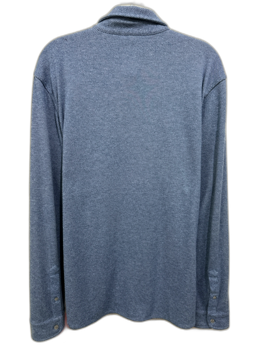 Faherty Size XL Blue Cotton Blend Solid Button Up Men's Long Sleeve Shirt Blue / XL