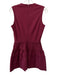 Red Valentino Size S Wine Red Viscose Blend Knit Ruffle Detail Round Neck Dress Wine Red / S