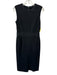 Theory Size 4 Black Viscose Blend Lamb Leather Front Slit Back Zip Midi Dress Black / 4