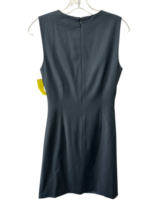 Theory Size 4 Gray Wool Blend Side Gather Sleeveless Sheath Dress Gray / 4
