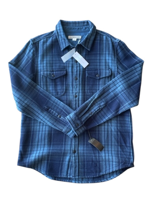 Outerknown NWT Size M Blue Cotton Plaid Flannel Button Down Long Sleeve Shirt M