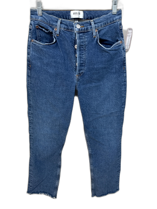 Agolde Size 27 Medium Wash Cotton Blend Raw Hem Button Fly High Rise Jeans Medium Wash / 27