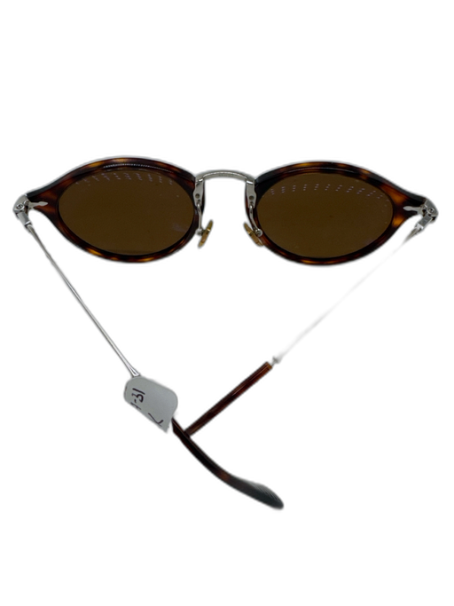 Persol Brown & Black Acetate & Metal Tortoiseshell Round Sunglasses Brown & Black