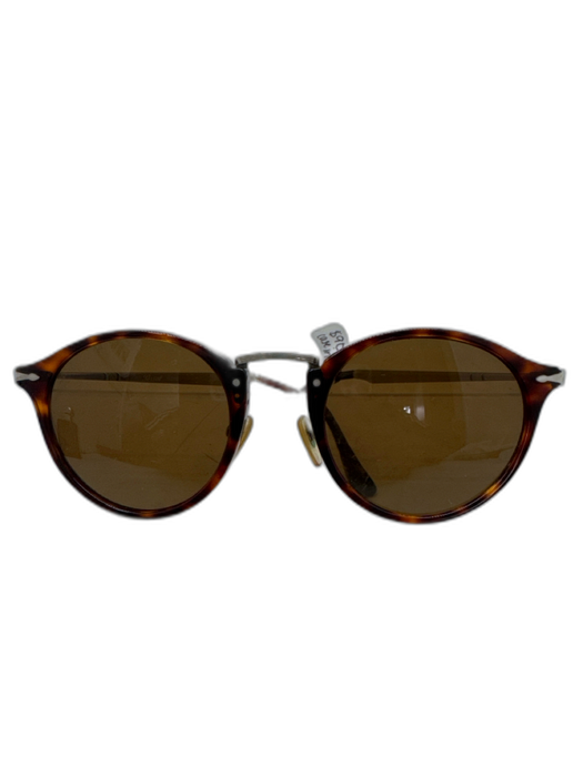 Persol Brown & Black Acetate & Metal Tortoiseshell Round Sunglasses Brown & Black