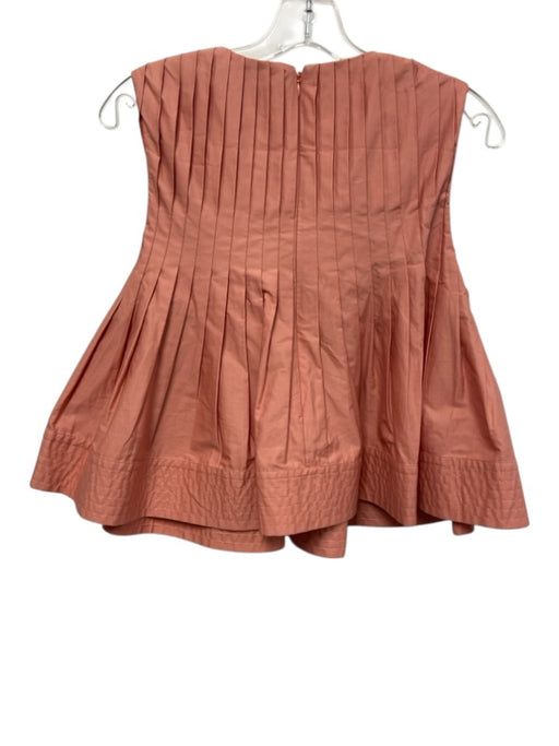 Mare Mare Size S Salmon Pink Cotton Sleeveless Pleated Babydoll Back Zip Top Salmon Pink / S