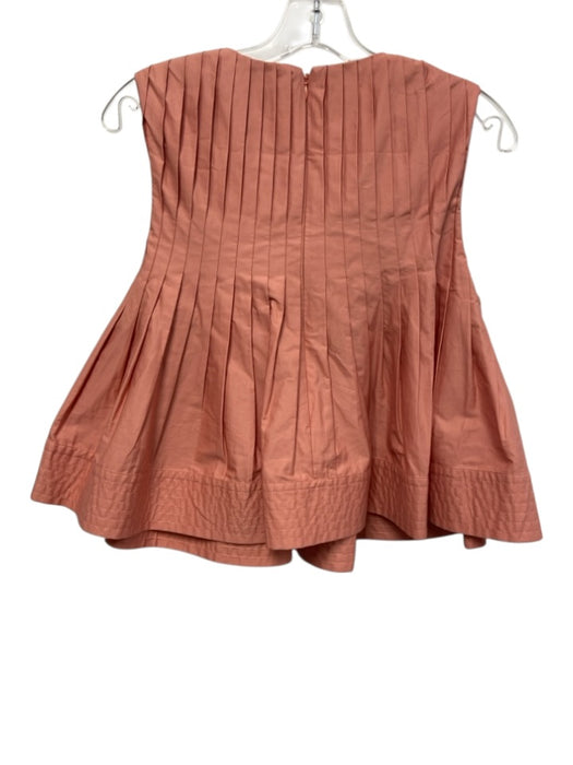 Mare Mare Size S Salmon Pink Cotton Sleeveless Pleated Babydoll Back Zip Top Salmon Pink / S