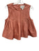 Mare Mare Size S Salmon Pink Cotton Sleeveless Pleated Babydoll Back Zip Top Salmon Pink / S