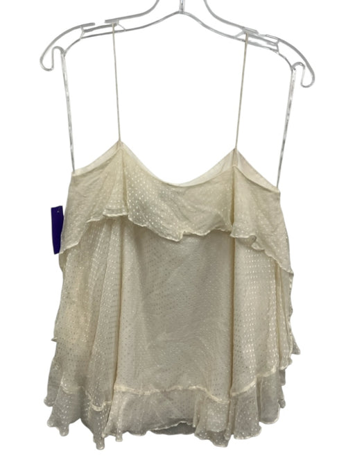 Zimmermann Size 1 Cream White Silk Blend Spaghetti Strap Swiss Dot Tank Top Cream White / 1