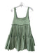 Aje. Size XS/6 Pale Green Cotton Square Neck Sleeveless Whipstich Detail Dress Pale Green / XS/6