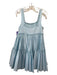 Aje. Size XS/6 Blue Cotton Square Neck Sleeveless Whipstich Detail Tiered Dress Blue / XS/6