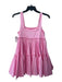 Aje. Size XS/6 Pink Cotton Square Neck Sleeveless Whipstich Detail Tiered Dress Pink / XS/6