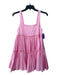 Aje. Size XS/6 Pink Cotton Square Neck Sleeveless Whipstich Detail Tiered Dress Pink / XS/6