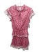 Misa Size Small Pink, Peach & White Cotton Cap Ruffle Sleeve Floral Dress Pink, Peach & White / Small