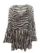 Misa Size XS Brown & White Polyester Long Flare Sleeve Tiger Print Dress Brown & White / XS