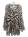 Misa Size XS Brown & White Polyester Long Flare Sleeve Tiger Print Dress Brown & White / XS