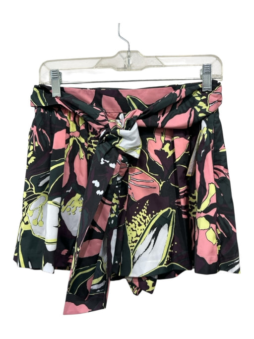 Tanya Taylor Size 6 dark green, pink, multi Polyester Blend High Rise Shorts dark green, pink, multi / 6