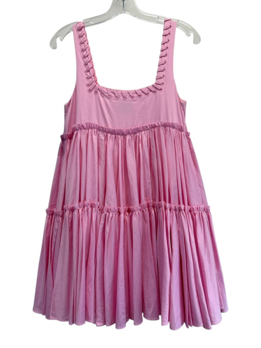 Aje Size 4 Pink Cotton Sleeveless Whipstitch Grommet Detail Dress Pink / 4