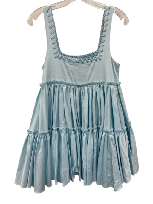 Aje Size 4 Light Blue Cotton Sleeveless Whipstitch Grommet Detail Dress Light Blue / 4