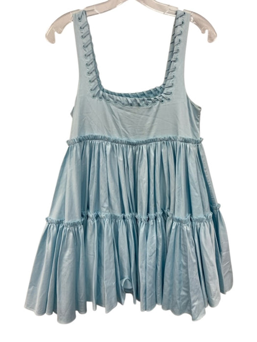 Aje Size 4 Light Blue Cotton Sleeveless Whipstitch Grommet Detail Dress Light Blue / 4