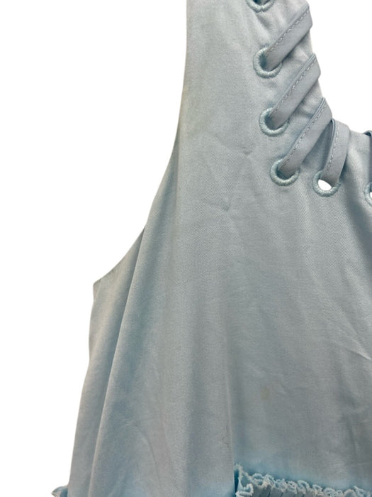 Aje Size 4 Light Blue Cotton Sleeveless Whipstitch Grommet Detail Dress Light Blue / 4