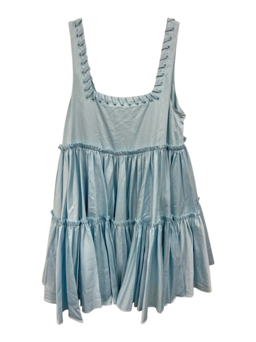 Aje Size 4 Light Blue Cotton Sleeveless Whipstitch Grommet Detail Dress Light Blue / 4