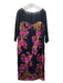 JS Collections Size 18W Black, Pink, Orange Polyester Embroidered Floral Dress Black, Pink, Orange / 18W