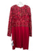 Tadashi Shoji Size 16 Red Polyester Blend Fabric Block Floral Lace Dress Red / 16