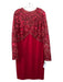 Tadashi Shoji Size 16 Red Polyester Blend Fabric Block Floral Lace Dress Red / 16